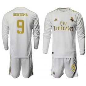 Camisolas de futebol Real Madrid Benzema 9 Criança Equipamento Principal 2019/20 Manga Comprida